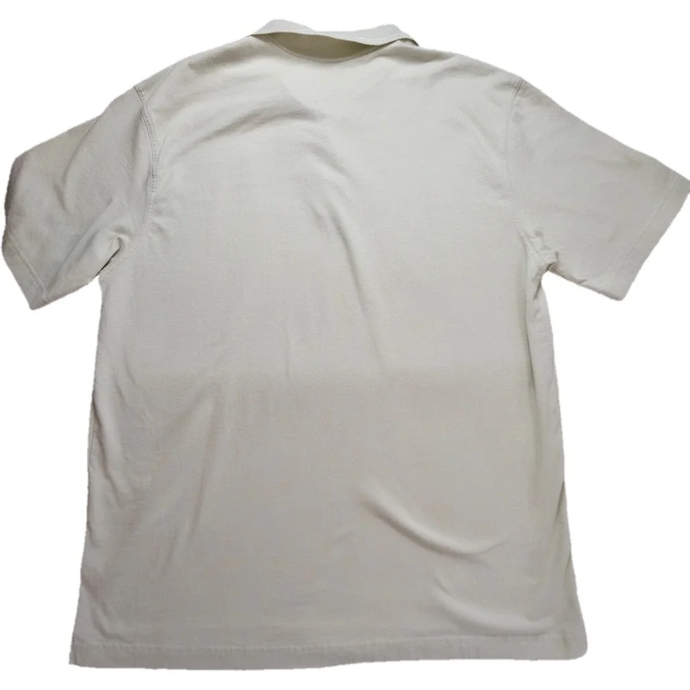 Nike Court Polo Shirt Mens Large Beige Cotton Tennis EUC